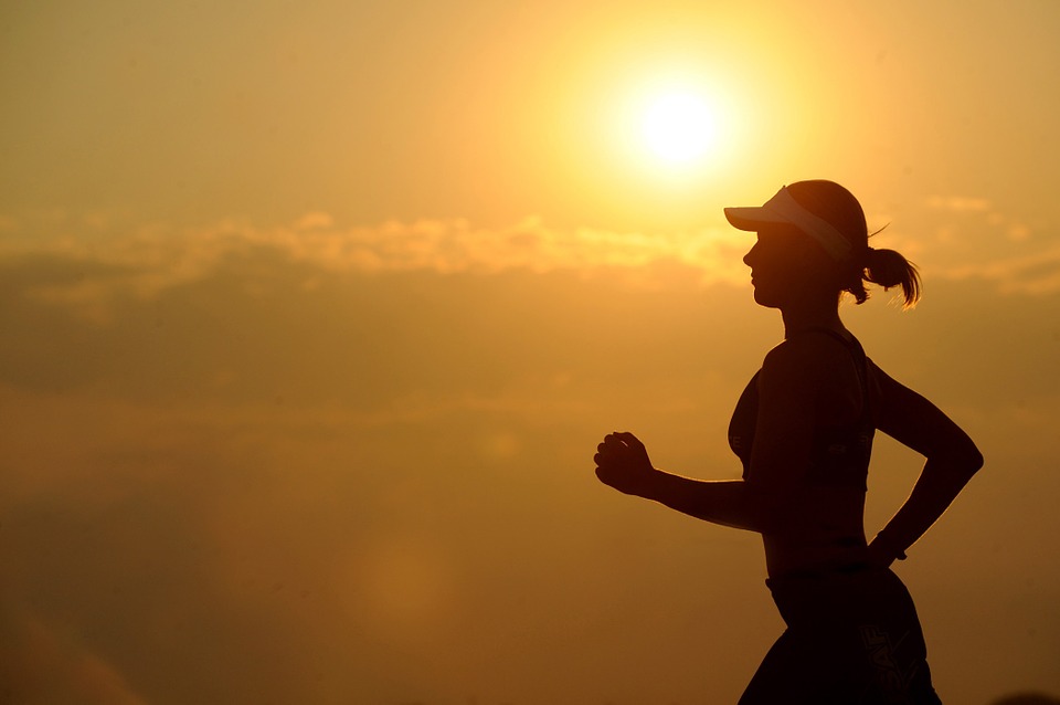 woman running near the airport