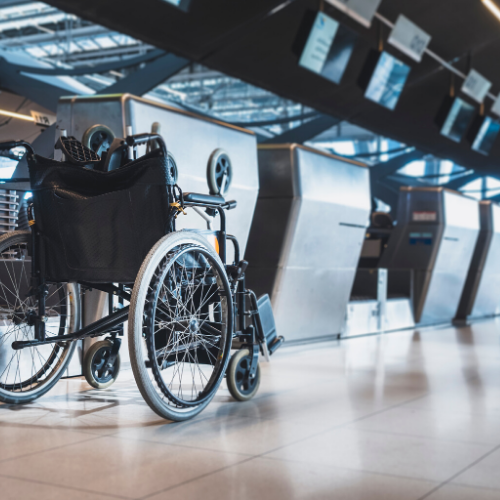 wheelchair at an airport