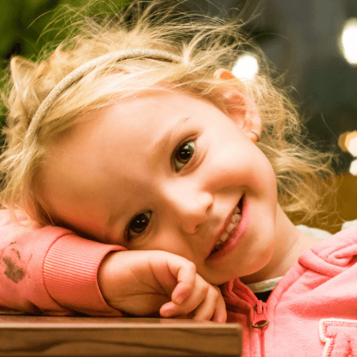 little girl smiling